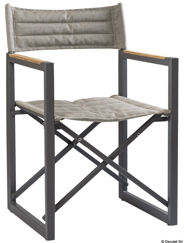 ARC Sedia pieghevole alluminio teak ARC The Square grigia