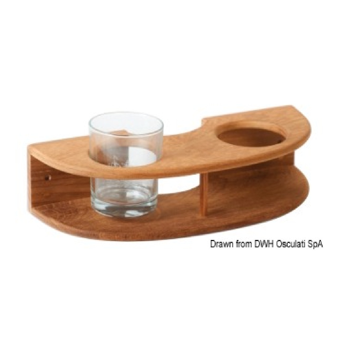 ARC Portabicchiere teak a parete 2 posti