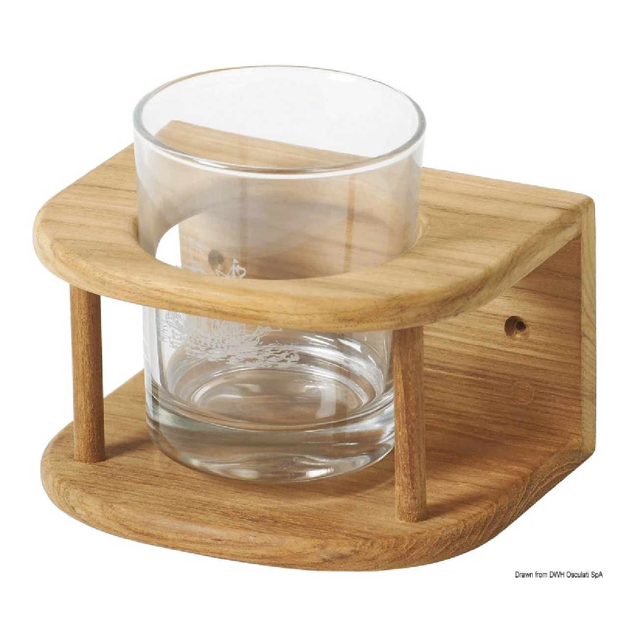 ARC Portabicchiere teak a parete 1 posto