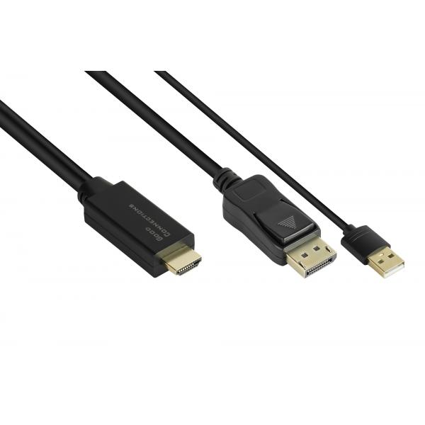 Alcasa HdmI-Dp020 Cavo E Adattatore Video 2 M Hdmi Tipo A (standard) Displayport Nero