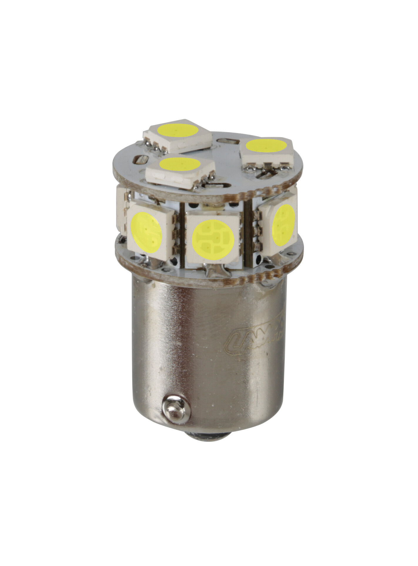 24v Led Series - 10 Smd X 1 Chip - (p21w) - Ba15s - 20 Pz  - Busta - Bianco - Doppia Polarità - Resistenza Incorporata