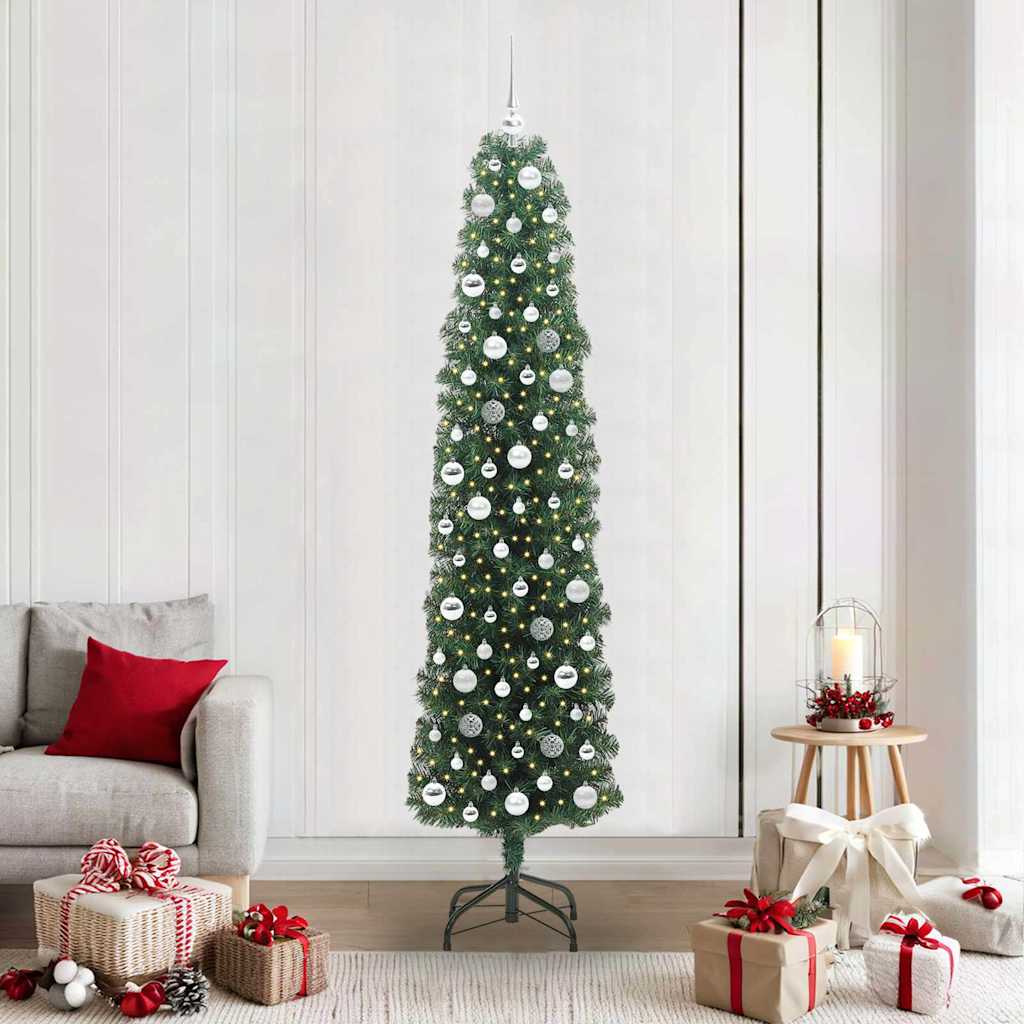 Albero Di Natale Artificiale Con 300 Led Verde 210 cm