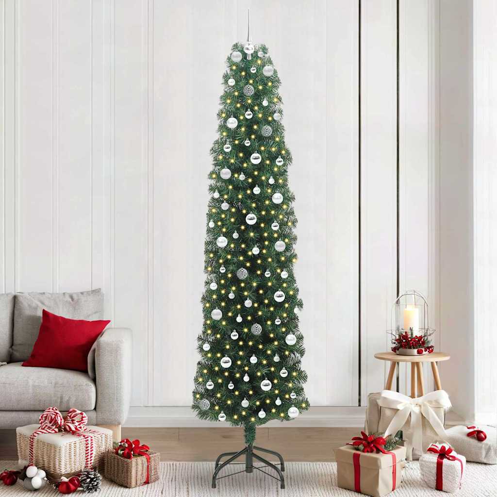 Albero Di Natale Artificiale Con 300 Led Verde 240 cm