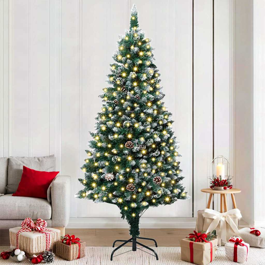 Albero Di Natale Artificiale Con 300 Led Verde 180 cm