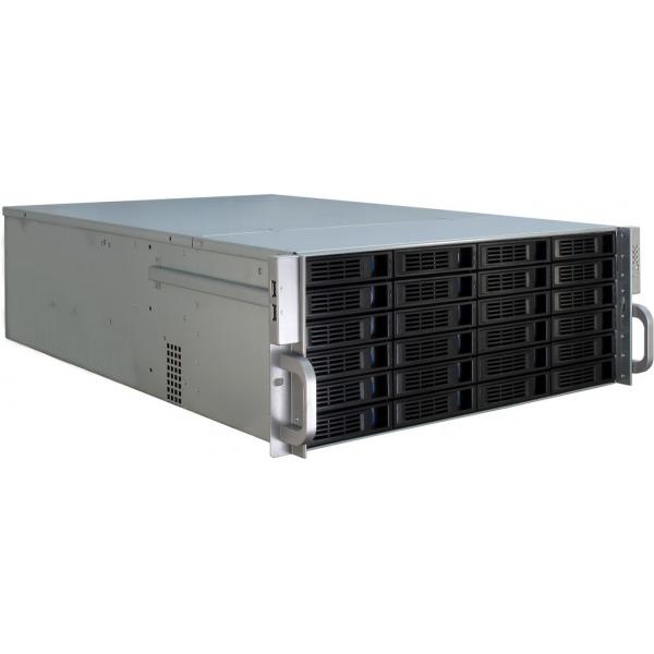 InteR-Tech 4U-4424 Supporto Nero, Argento (inteR-Tech Ipc 4U-4424)