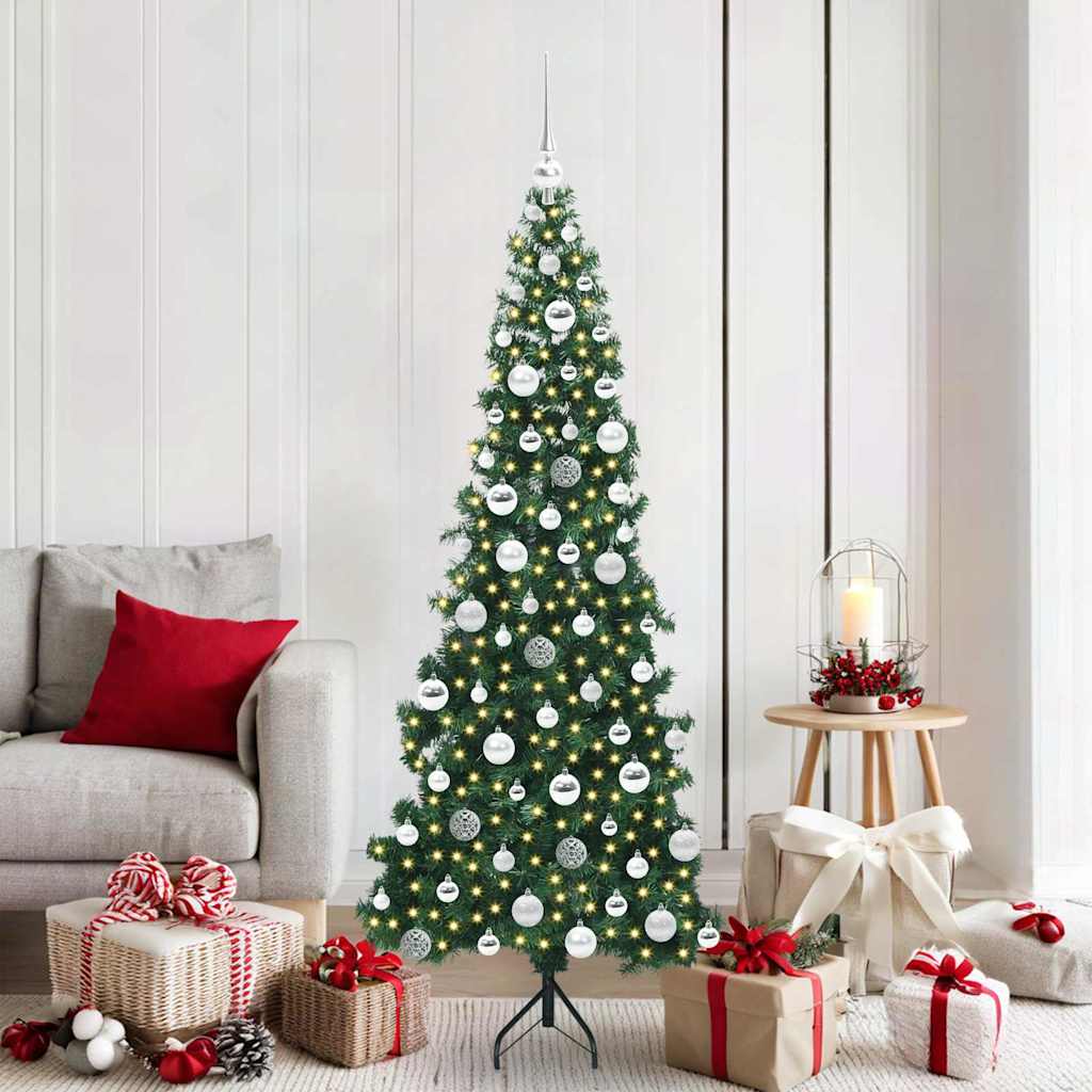 Albero Di Natale Artificiale Angolare Con 300 Led Verde 180 cm