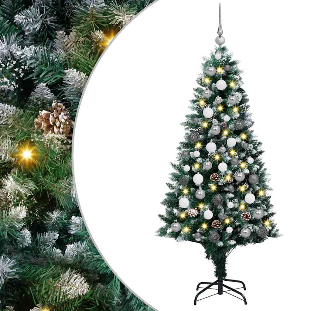 Albero Di Natale Artificiale Con 300 Led Verde 180 cm