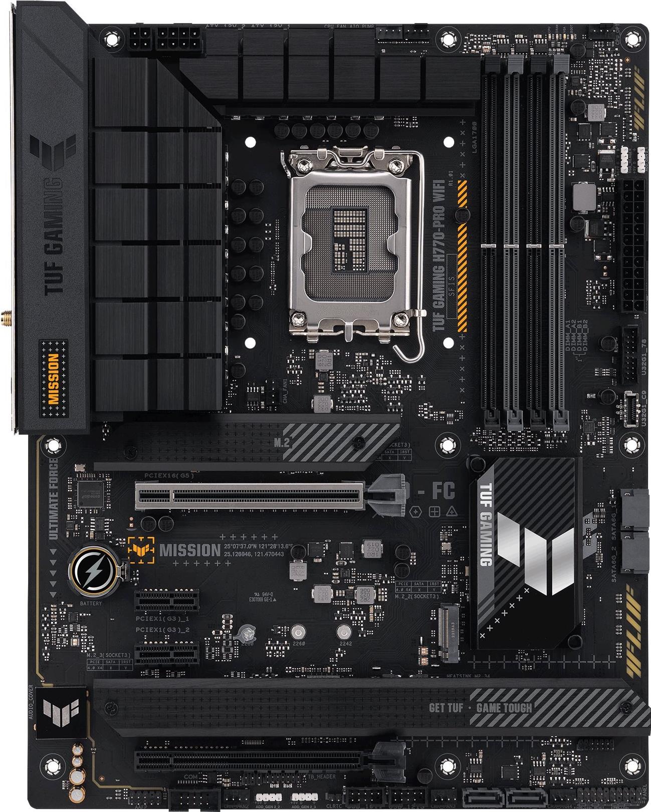 Asus Tuf Gaming H770-Pro Wifi - Motherboard - Atx - Lga1700-Sockel - H770 Chipsatz - UsB-C 3,2 Gen 2x2, Usb 3,2 Gen 2, Usb 3,2 Gen 1, UsB-C 3,2 Gen 1