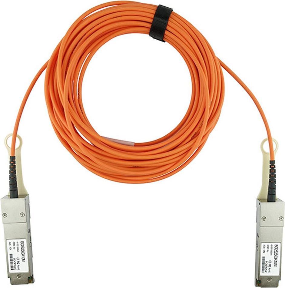 Blueoptics© Aktives Optisches Kabel, 4 Kanal Qsfp, 56g Infiniband, 30 Meter, Multimode 50/125µ, Om4, Markenfaser, Magenta, Rund 3.0mm Tube (bo252503r