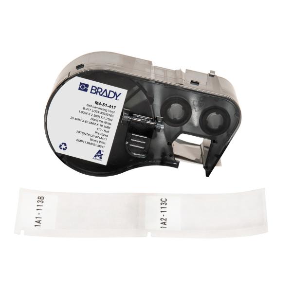 Brady M4-51-417 Etichetta Per Stampante Nero, Bianco Etichetta Per Stampante Autoadesiva (bmp41/bmp51/bmp53/m511 Label - Printer Labels)