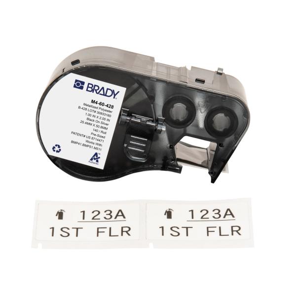 Brady M4-60-428 Etichetta Per Stampante Nero, Bianco Etichetta Per Stampante Autoadesiva (bmp41/bmp51/bmp53/m511 Label - Printer Labels)