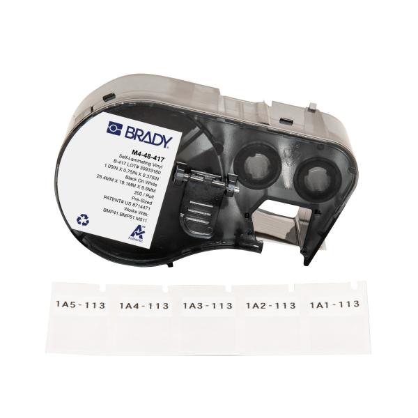 Brady M4-48-417 Etichetta Per Stampante Nero, Bianco Etichetta Per Stampante Autoadesiva (bmp41/bmp51/bmp53/m511 Label - Printer Labels)