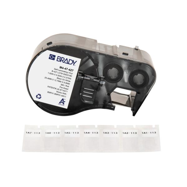 Brady M4-47-427 Etichetta Per Stampante Nero, Bianco Etichetta Per Stampante Autoadesiva (bmp41/bmp51/bmp53/m511 Label - Printer Labels)