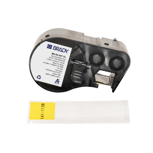Brady M4-53-427-Yl Etichetta Per Stampante Nero, Giallo Etichetta Per Stampante Autoadesiva (bmp41/bmp51/bmp53/m511 Label - Printer Labels)