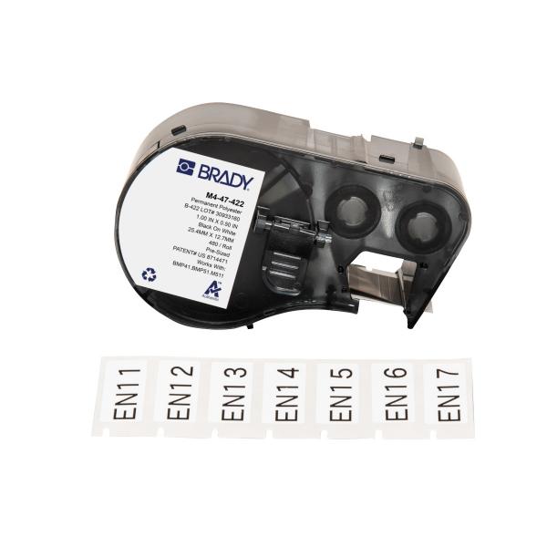 Brady M4-47-422 Etichetta Per Stampante Nero, Bianco Etichetta Per Stampante Autoadesiva (bmp41/bmp51/bmp53/m511 Label - Printer Labels)