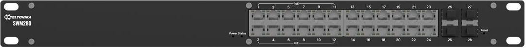 Teltonika Networks Swm280 Profinet L2+ Managed Switch 24x Total Eth 12x Poe Ports 4x Sfp Ports (swm280000201)