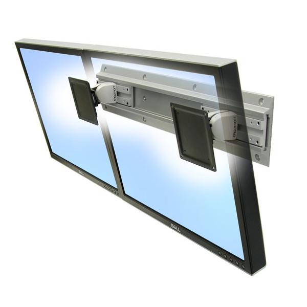 Ergotron NeO-Flex - Befestigungskit (2 Drehgelenke, Wandschiene 26", 2 RacK-Montagehalterungen) - Schmal - Für 2 LcD-Displays - Grau, Schwarz -