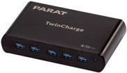 Parat Paraproject Tc5 - Netzteil - GaN-Technologie - 2,8 A - Pd, Qc - 10 Ausgabeanschlussstellen (5 X UsB-C, 5 X 9-Poliger Usb Typ A) - Schwarz (9905