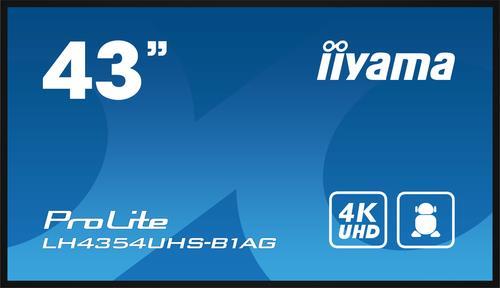 Iiyama Lh4354uhS-B1ag SignagE-Display Digital Beschilderung Flachbildschirm 108 Cm (42.5" ) Lcd Wlan 500 Cd/m² 4k Ultra Hd Schwarz Eingebauter Prozes