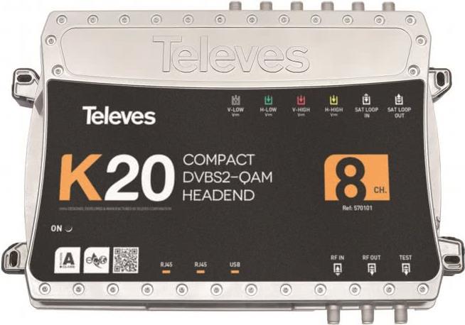 Televes K20-8 Kompaktkopfstelle 8transponder DvB-S2" Qam (570101)