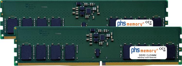 PhS-Memory 128gb (2x64gb) Kit Ram Speicher Kompatibel Mit Hp Z2 G1i Tower Ddr5 Cudimm 6400mhz Pc5-51200u (sp582780)