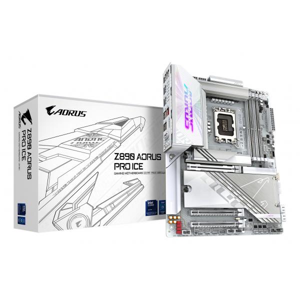 Gigabyte Z890 Aorus Pro Ice Scheda Madre - Supporta Cpu Intel Core Ultra (serie 2), Vrm A 16+1+2 Fasi, Fino A 9500mhz Ddr5 (oc), 1xpcie 5.0 + 4xpcie
