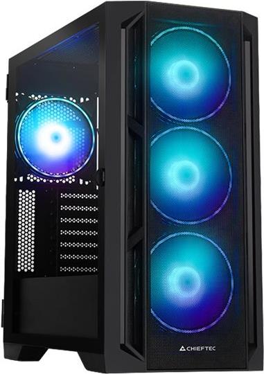 Chieftec Apex Lumo - Tower - E-Atx - Seitenteil Mit Fenster (gehärtetes Glas) - Keine Spannungsversorgung (atx) - Schwarz - Usb/audio (gA-01B-L-Op)