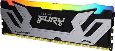 Kingston Fury Renegade Rgb - Ddr5 - Modul - 24gb - Dimm 288-Pin - 4200 Mhz / Pc5-67200 - Cl40 - ON-Die Ecc - Schwarz & Silber (kf584cu40rsA-24)