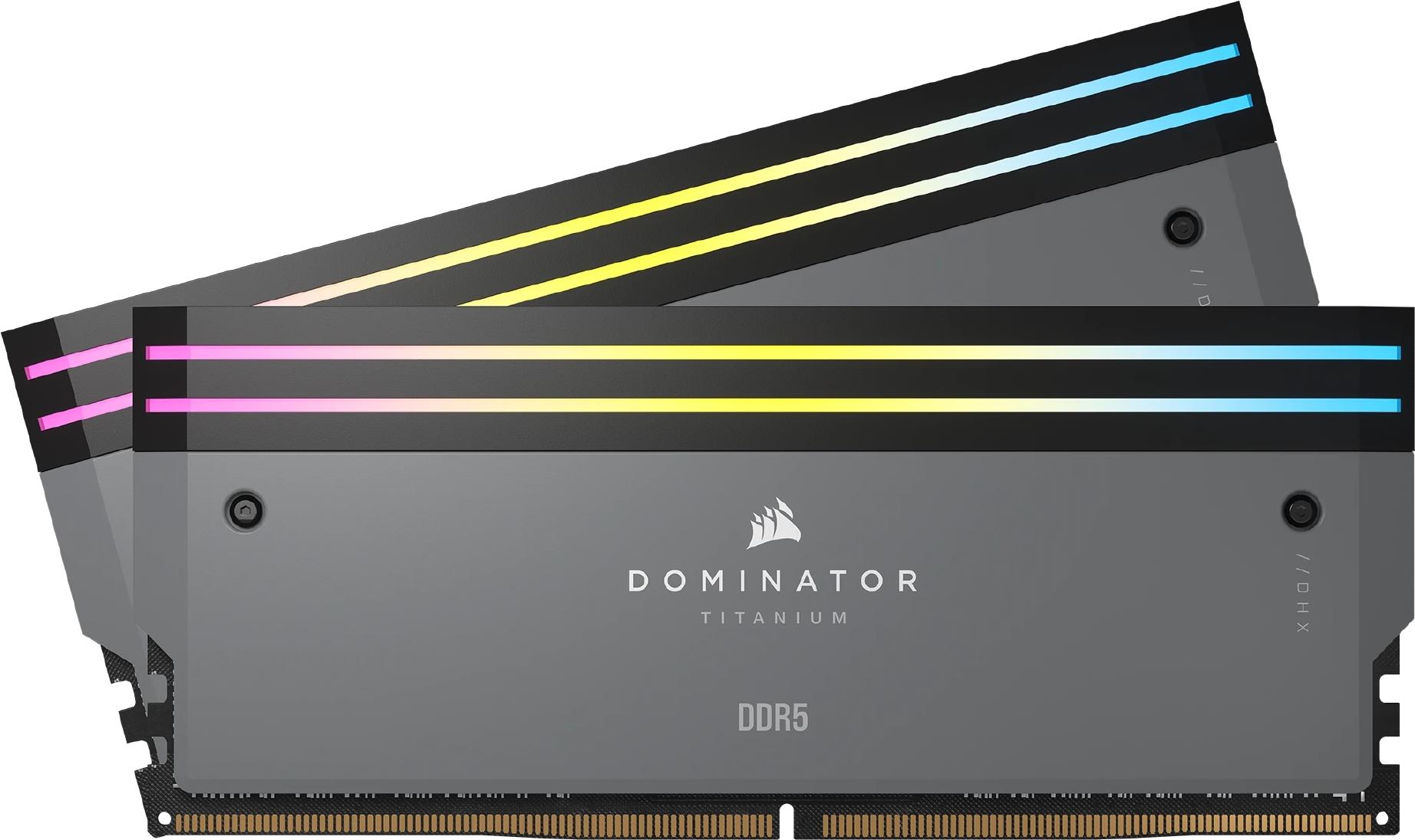 Corsair Dominator Titanium Rgb - Ddr5 - Kit - 64gb: 2 X 32gb - Dimm 288-Pin - 3000 Mhz / Pc5-48000 - Cl30 - NoN-Ecc - Grau (cmp64gx5m2b6000z30)