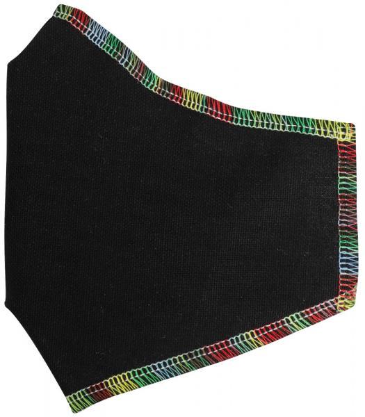 Cora M3pZ-08 Mascherina Adulto Tinta Unita Nera Bordo Multicolor