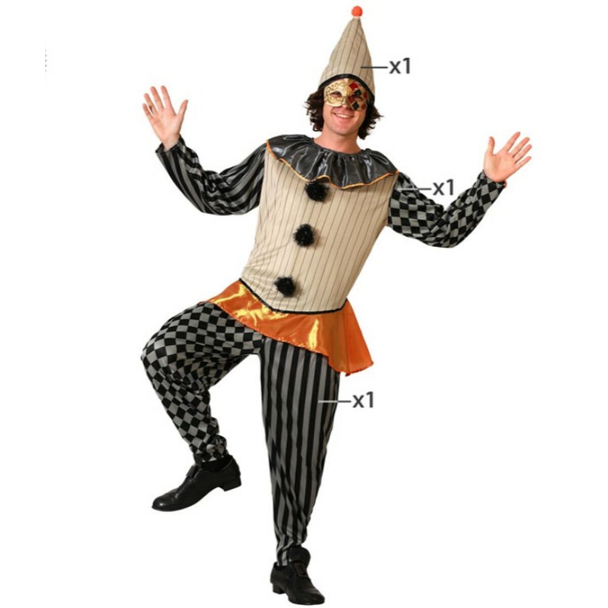 Costume per Adulti Arlecchino Taglia:XL