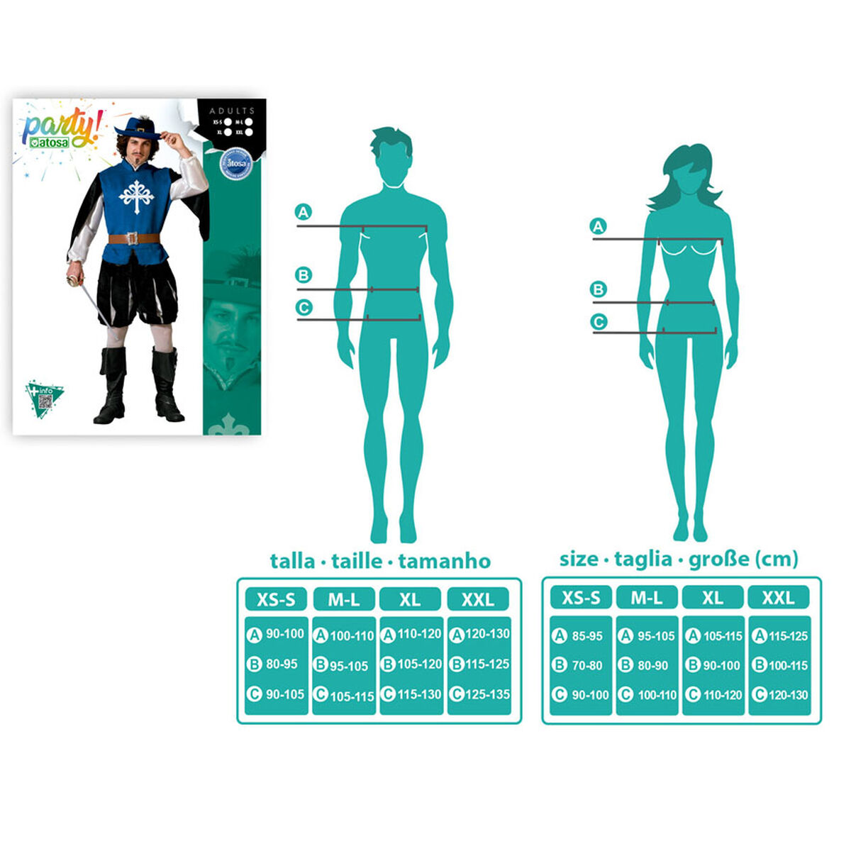 Costume per Adulti Moschettiere Taglia:XL - Image 4