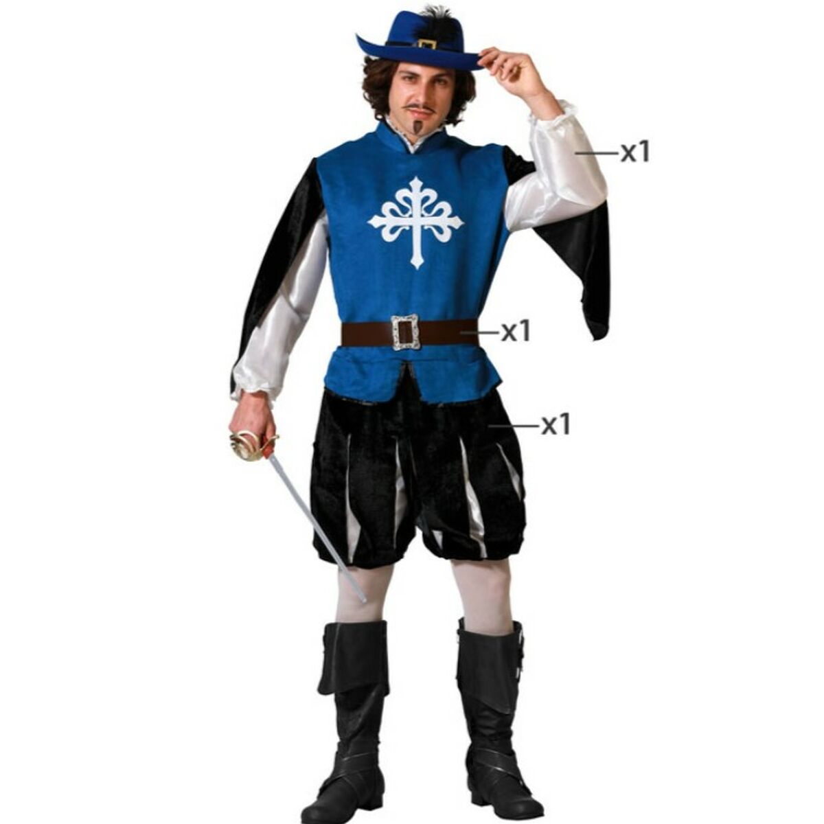 Costume per Adulti Moschettiere Taglia:XL - Image 6