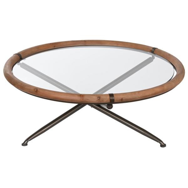 Tavolino da Caffè Home ESPRIT Cristallo Legno di abete 100 x 100 x 40 cm