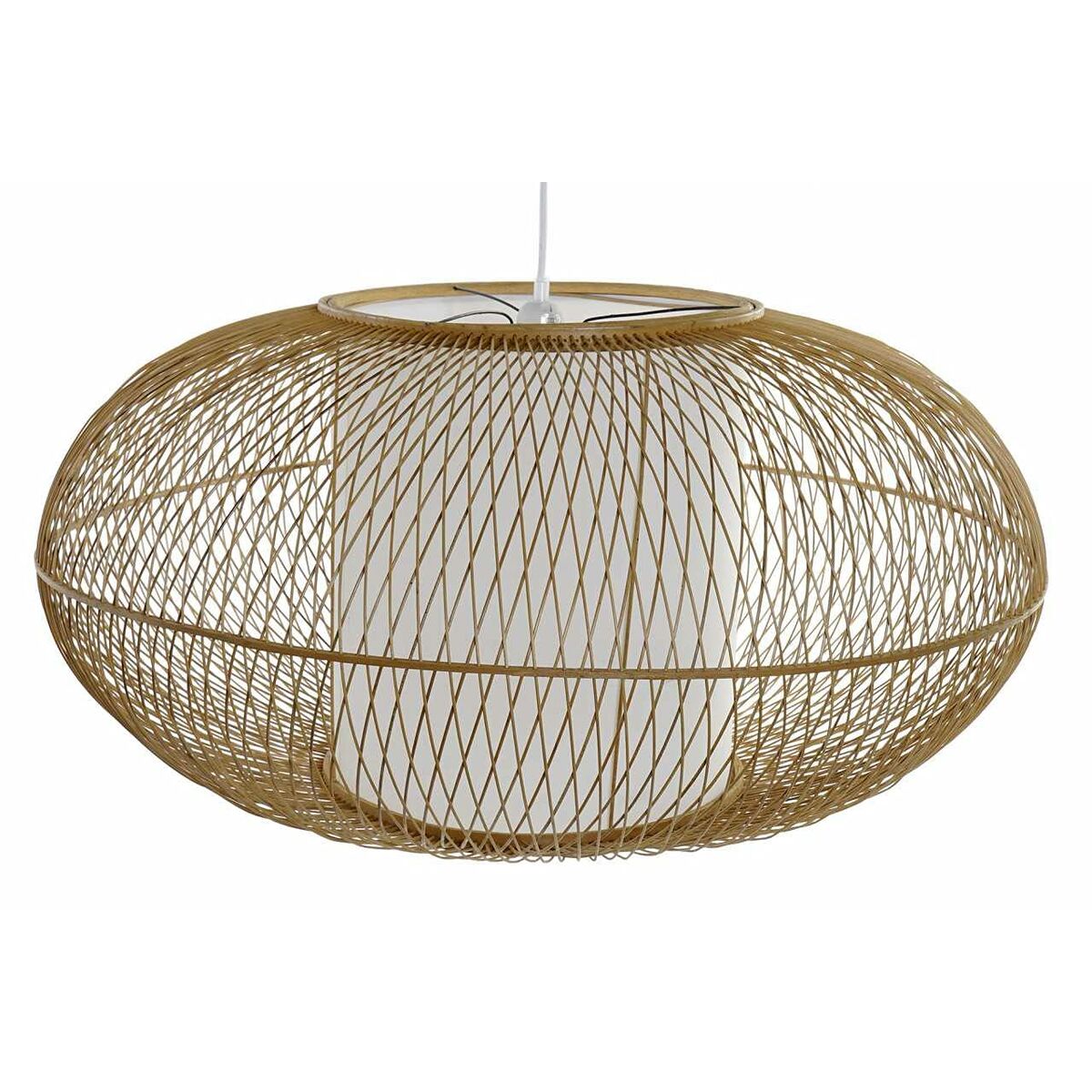 Lampadario DKD Home Decor Bianco Naturale Bambù 40 W 83 x 83 x 40 cm - Image 6