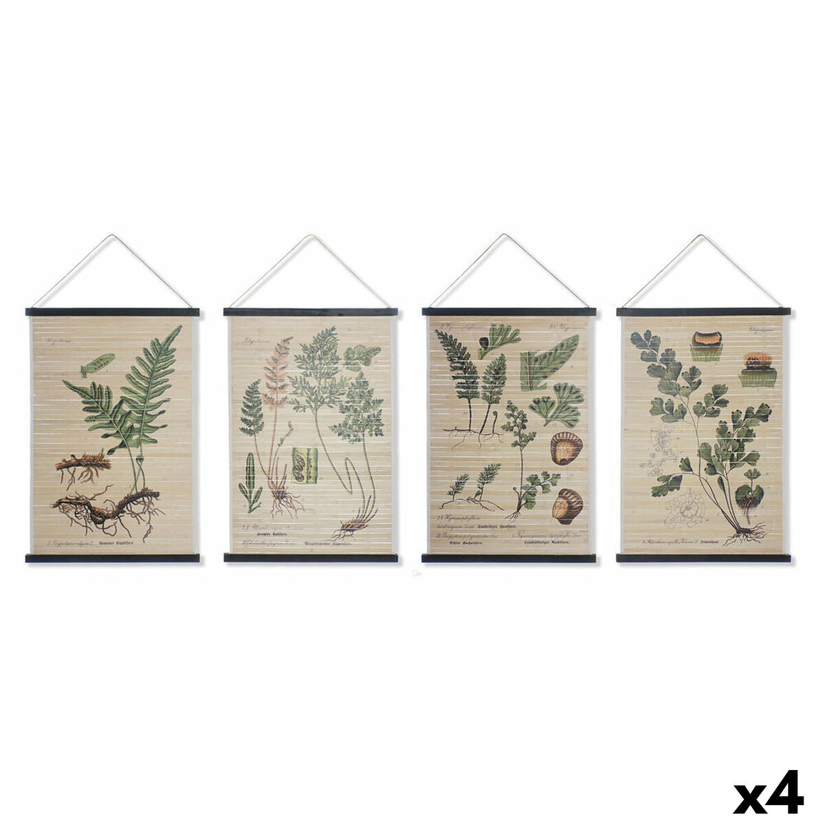 Tela DKD Home Decor Fiori 60 x 2 x 90 cm Cottage (4 Pezzi)