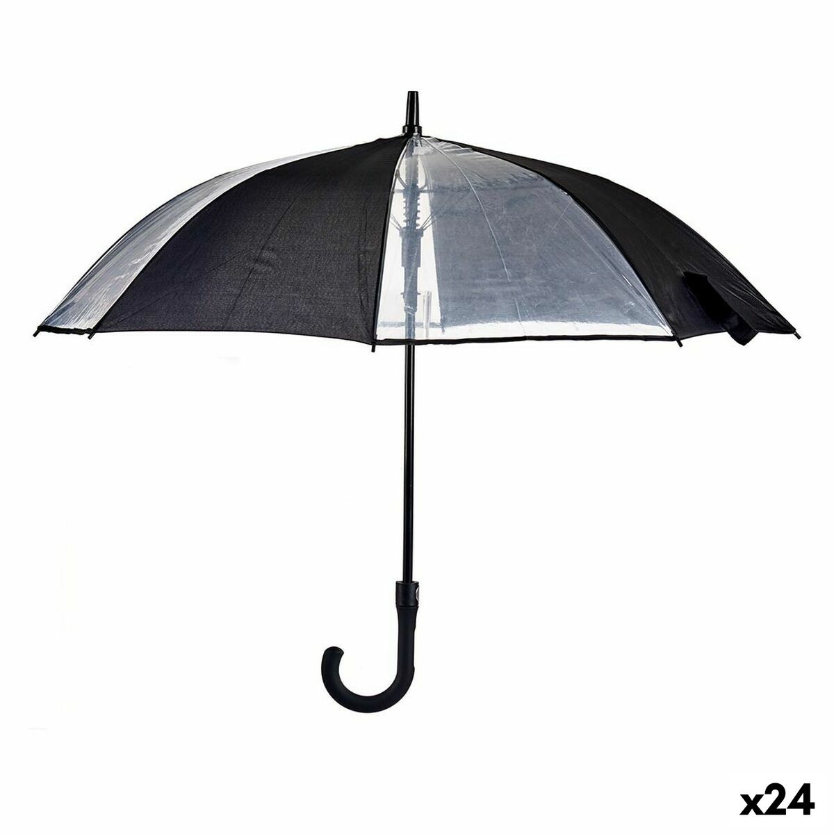 Ombrelli Nero Trasparente 96 x 96 x 84,5 cm 14 x 4 x 84,5 cm 14 x 84,5 x 4 cm (24 Unità)