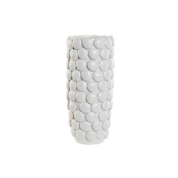 Vaso Home ESPRIT Bianco Gres Mediterraneo 15,5 X 15,5 X 33,5 cm