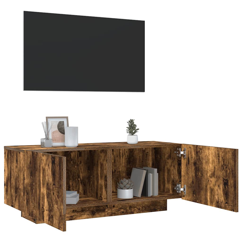 vidaXL Mueble para TV madera contrachapada roble ahumado 100x35x40 cm