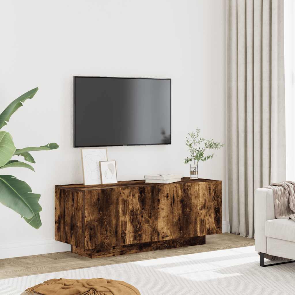 vidaXL Mueble para TV madera contrachapada roble ahumado 100x35x40 cm - Image 3