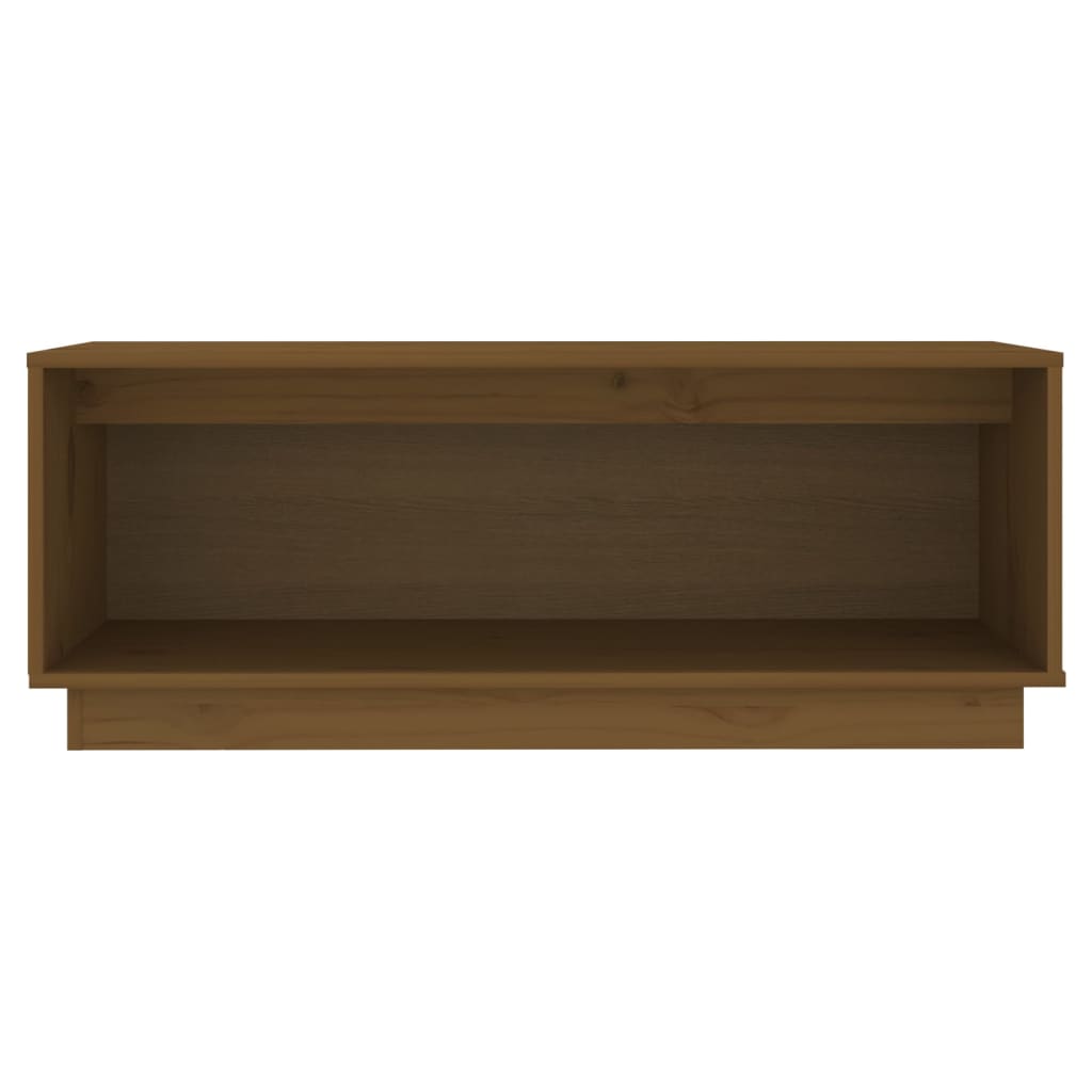 vidaXL Mueble de TV madera maciza de pino marrón miel 90x35x35 cm - Image 3