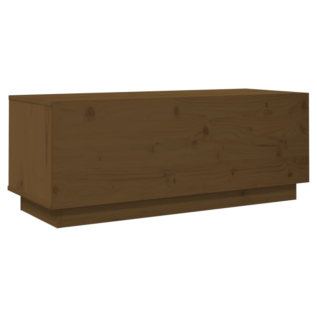vidaXL Mueble de TV madera maciza de pino marrón miel 90x35x35 cm - Image 5