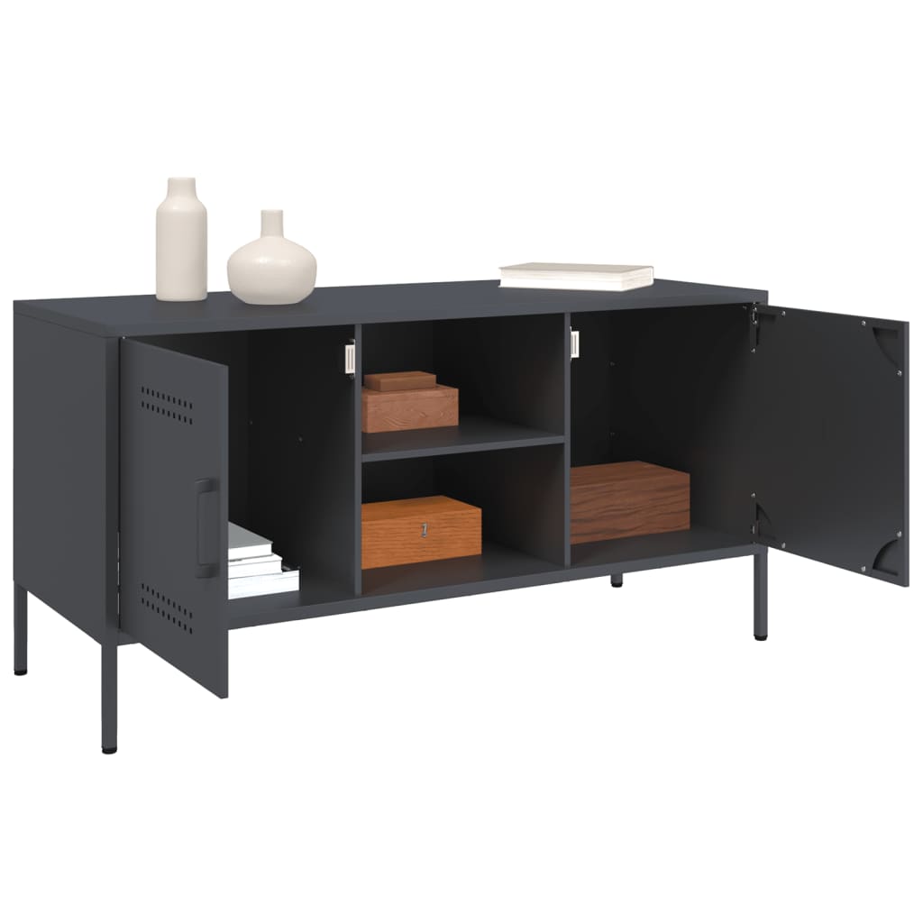 vidaXL Mueble de TV de acero gris antracita 100,5x39x50,5 cm - Image 5