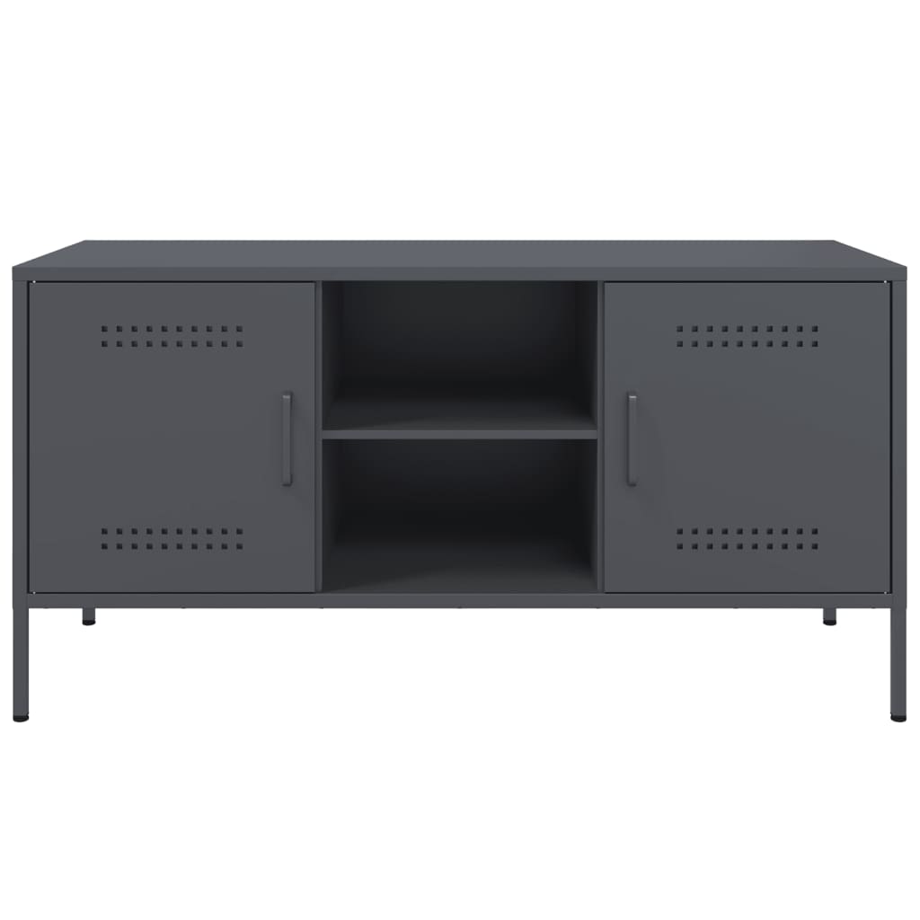 vidaXL Mueble de TV de acero gris antracita 100,5x39x50,5 cm - Image 6