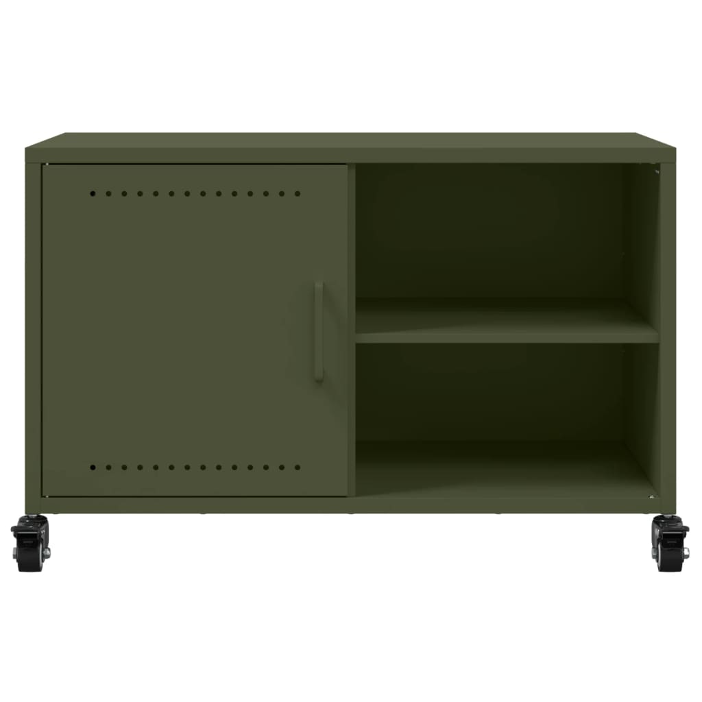 vidaXL Mueble de TV de acero verde oliva 68x39x43,5 cm - Image 6