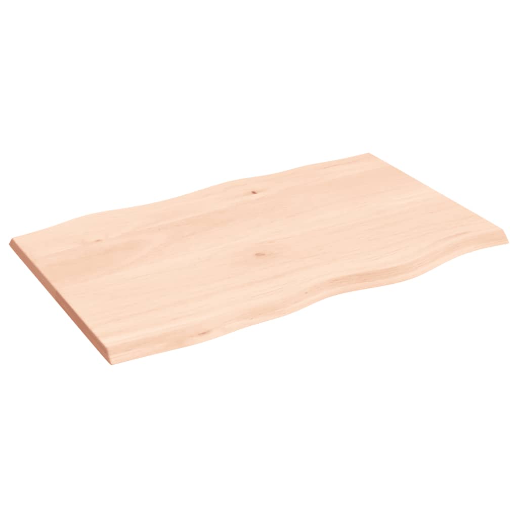 vidaXL Tablero de mesa madera maciza roble borde natural 80x50x2 cm - Image 4