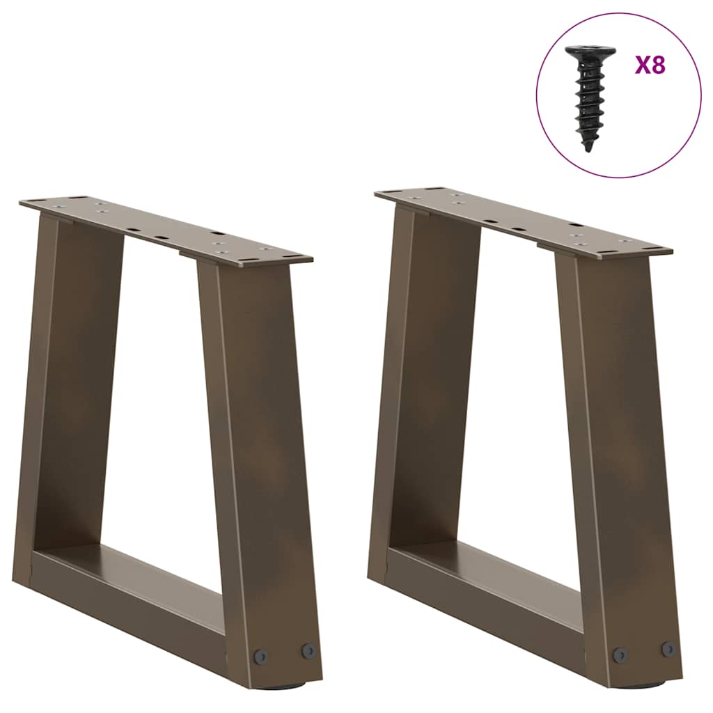 vidaXL Patas para mesa de centro en forma de V (2 unidades, acero natural, 30 x 30-31,3 cm) - Image 3