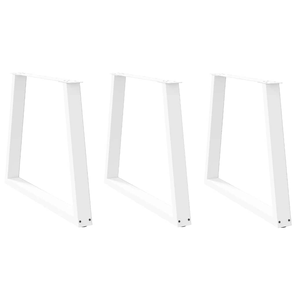 vidaXL Patas para mesa de comedor en forma de V (3 unidades), color blanco, 80 x (72-73,3) cm, acero