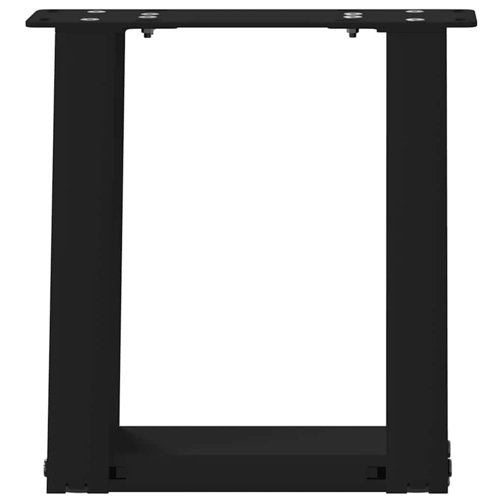 vidaXL Patas para mesa de centro en forma de U (2 unidades), color negro, 30 x (30-31) cm, acero - Image 5
