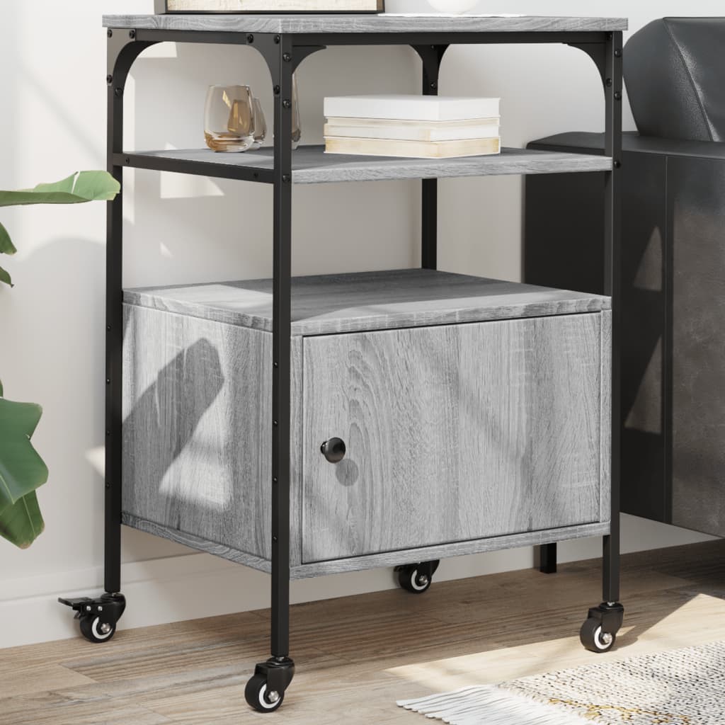 vidaXL Soporte de impresora 3 niveles gris Sonoma 50x40x76 cm